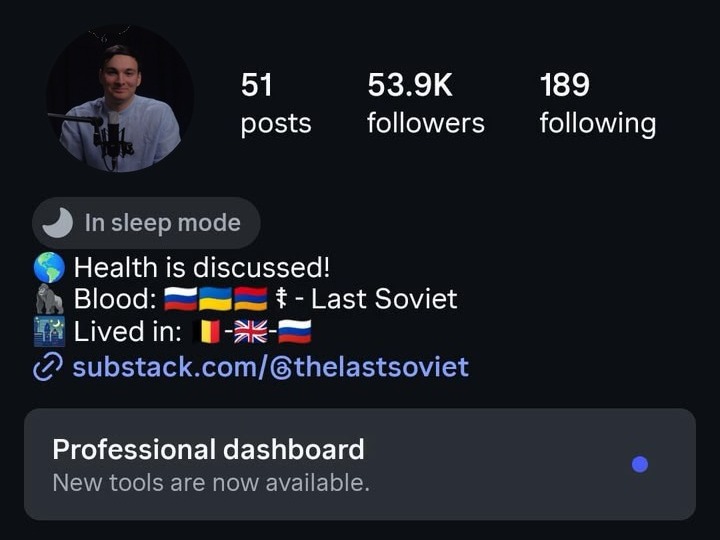 Instagram profile: 53.9K followers