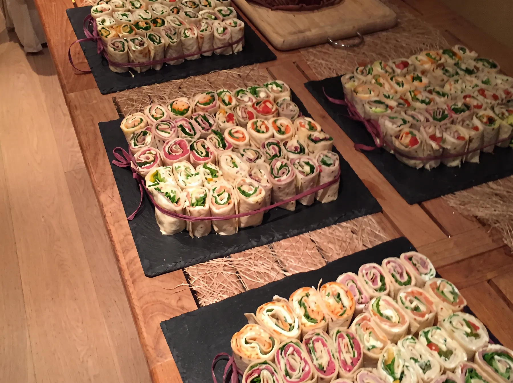 Wraps roulés prêts à servir
