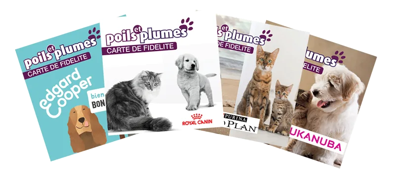 Les cartes de fidélité Poils & Plumes par marque